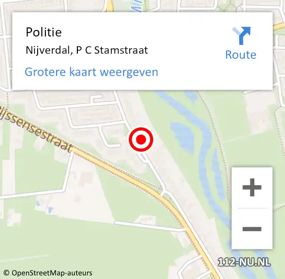 Locatie op kaart van de 112 melding: Politie Nijverdal, P C Stamstraat op 17 juli 2023 07:18