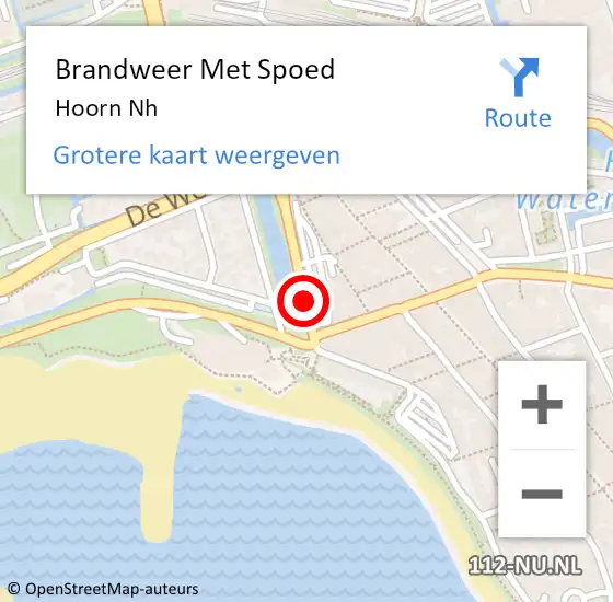 Locatie op kaart van de 112 melding: Brandweer Met Spoed Naar Hoorn Nh op 1 september 2014 21:50