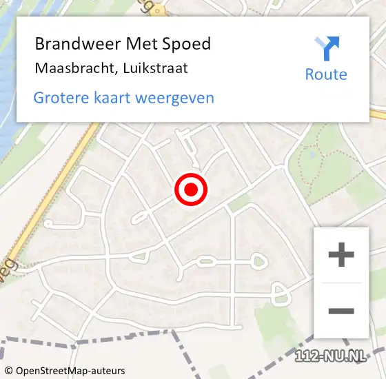 Locatie op kaart van de 112 melding: Brandweer Met Spoed Naar Maasbracht, Luikstraat op 17 juli 2023 14:48