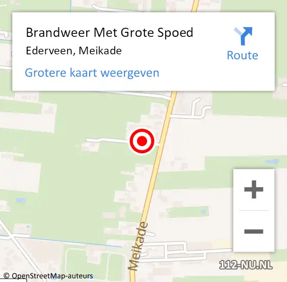 Locatie op kaart van de 112 melding: Brandweer Met Grote Spoed Naar Ederveen, Meikade op 17 juli 2023 23:35