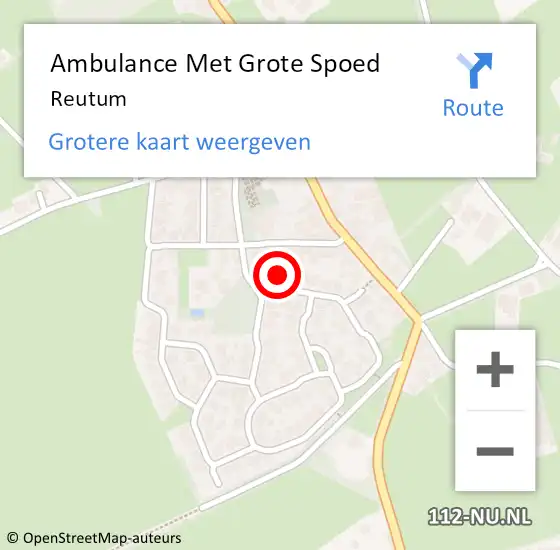 Locatie op kaart van de 112 melding: Ambulance Met Grote Spoed Naar Reutum op 18 juli 2023 00:05