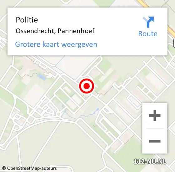 Locatie op kaart van de 112 melding: Politie Ossendrecht, Pannenhoef op 18 juli 2023 14:14
