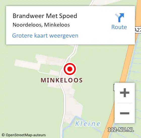 Locatie op kaart van de 112 melding: Brandweer Met Spoed Naar Noordeloos, Minkeloos op 18 juli 2023 18:59