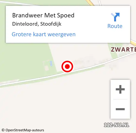 Locatie op kaart van de 112 melding: Brandweer Met Spoed Naar Dinteloord, Stoofdijk op 18 juli 2023 21:47