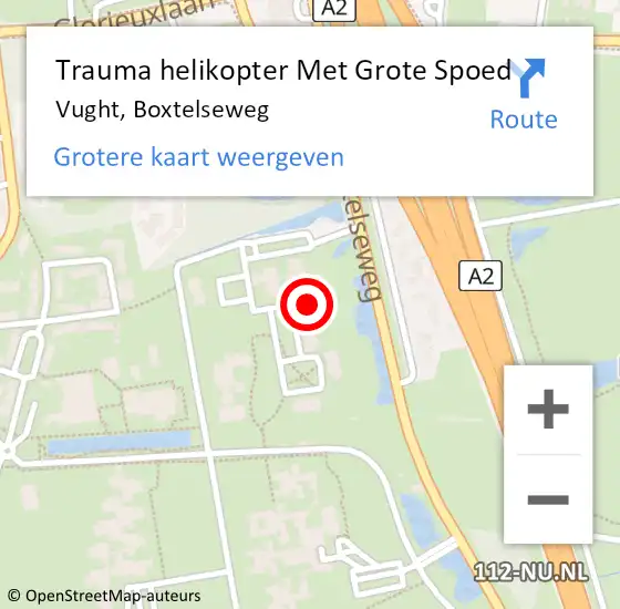 Locatie op kaart van de 112 melding: Trauma helikopter Met Grote Spoed Naar Vught, Boxtelseweg op 18 juli 2023 23:10