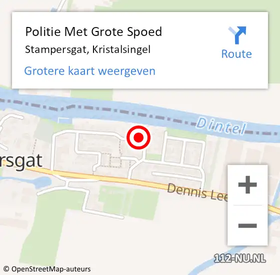Locatie op kaart van de 112 melding: Politie Met Grote Spoed Naar Stampersgat, Kristalsingel op 19 juli 2023 03:58