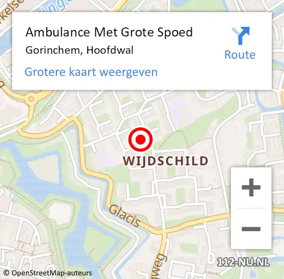 Locatie op kaart van de 112 melding: Ambulance Met Grote Spoed Naar Gorinchem, Hoofdwal op 19 juli 2023 08:50