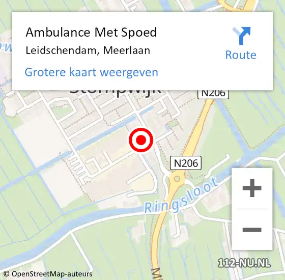 Locatie op kaart van de 112 melding: Ambulance Met Spoed Naar Leidschendam, Meerlaan op 19 juli 2023 14:12