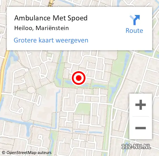 Locatie op kaart van de 112 melding: Ambulance Met Spoed Naar Heiloo, Mariënstein op 19 juli 2023 14:19