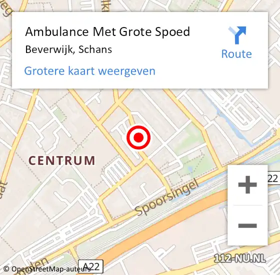 Locatie op kaart van de 112 melding: Ambulance Met Grote Spoed Naar Beverwijk, Schans op 19 juli 2023 14:47