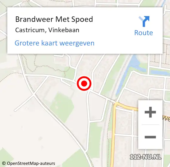 Locatie op kaart van de 112 melding: Brandweer Met Spoed Naar Castricum, Vinkebaan op 19 juli 2023 14:55