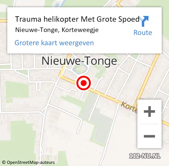 Locatie op kaart van de 112 melding: Trauma helikopter Met Grote Spoed Naar Nieuwe-Tonge, Korteweegje op 19 juli 2023 15:06