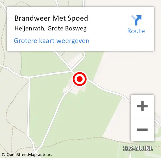 Locatie op kaart van de 112 melding: Brandweer Met Spoed Naar Heijenrath, Grote Bosweg op 19 juli 2023 15:16