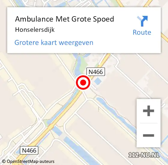 Locatie op kaart van de 112 melding: Ambulance Met Grote Spoed Naar Honselersdijk op 19 juli 2023 16:10