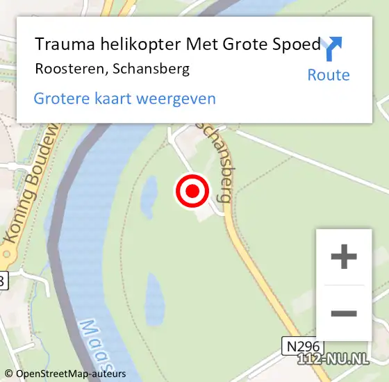 Locatie op kaart van de 112 melding: Trauma helikopter Met Grote Spoed Naar Roosteren, Schansberg op 19 juli 2023 18:07