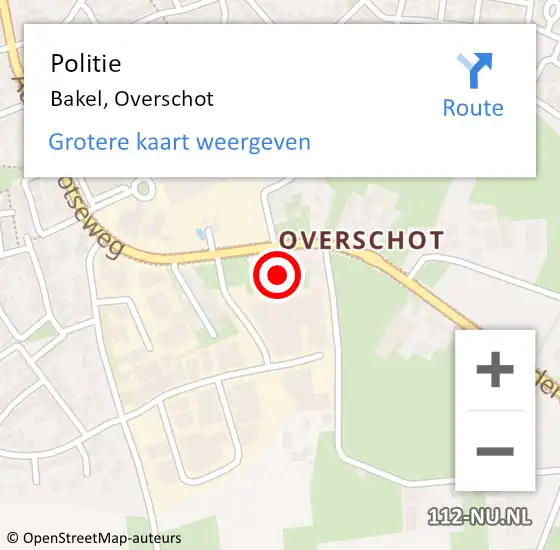 Locatie op kaart van de 112 melding: Politie Bakel, Overschot op 19 juli 2023 18:10