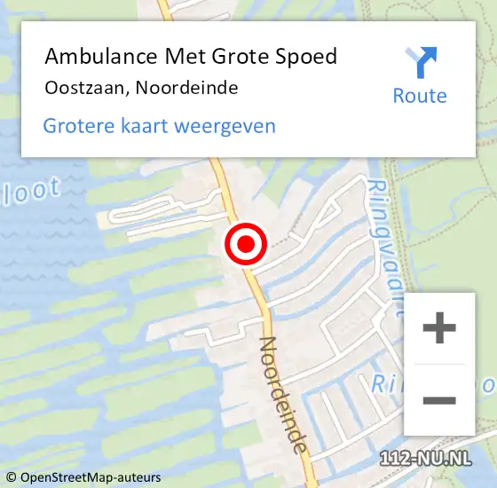 Locatie op kaart van de 112 melding: Ambulance Met Grote Spoed Naar Oostzaan, Noordeinde op 19 juli 2023 20:19