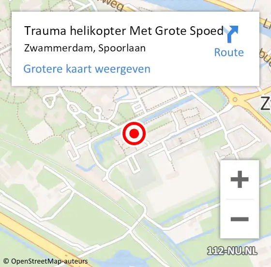 Locatie op kaart van de 112 melding: Trauma helikopter Met Grote Spoed Naar Zwammerdam, Spoorlaan op 19 juli 2023 21:53