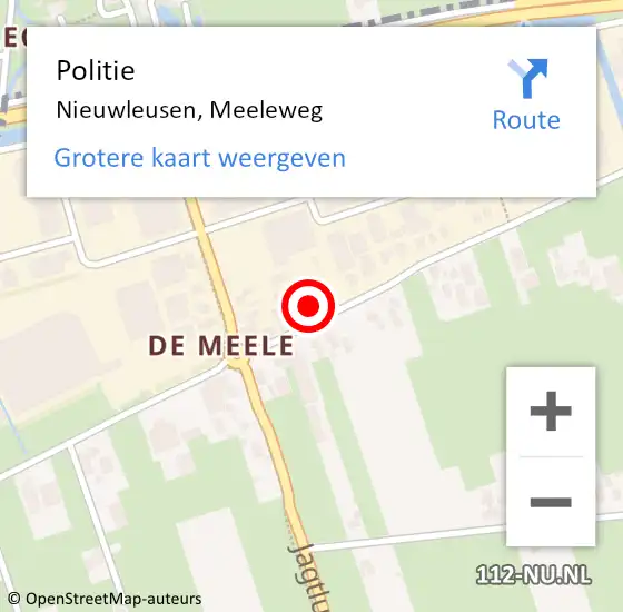 Locatie op kaart van de 112 melding: Politie Nieuwleusen, Meeleweg op 19 juli 2023 22:55