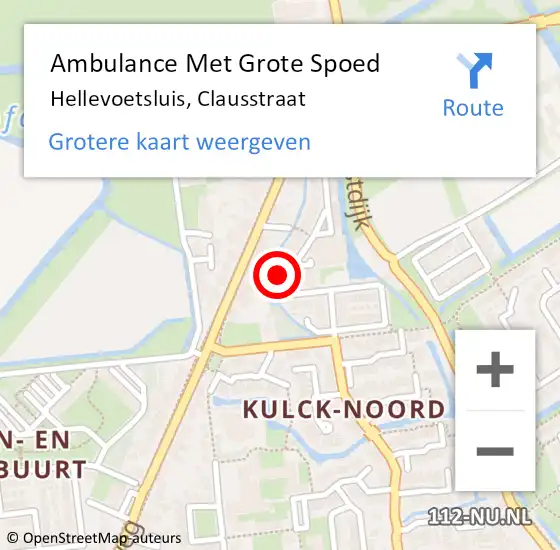 Locatie op kaart van de 112 melding: Ambulance Met Grote Spoed Naar Hellevoetsluis, Clausstraat op 20 juli 2023 08:10