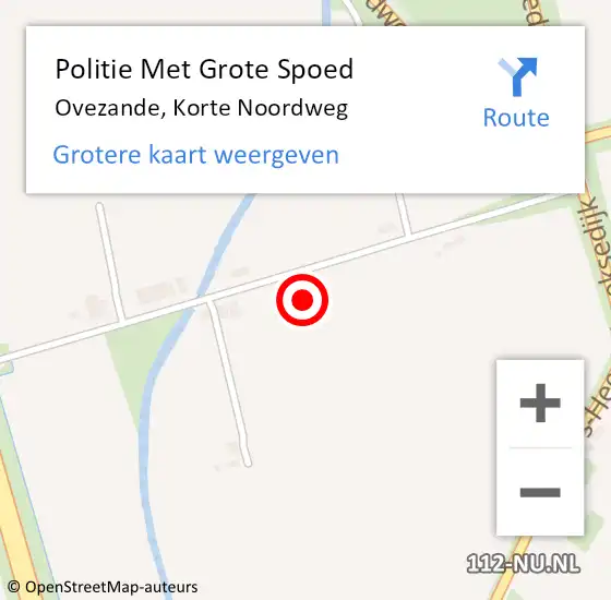 Locatie op kaart van de 112 melding: Politie Met Grote Spoed Naar Ovezande, Korte Noordweg op 20 juli 2023 11:23