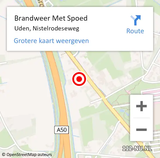 Locatie op kaart van de 112 melding: Brandweer Met Spoed Naar Uden, Nistelrodeseweg op 20 juli 2023 12:44