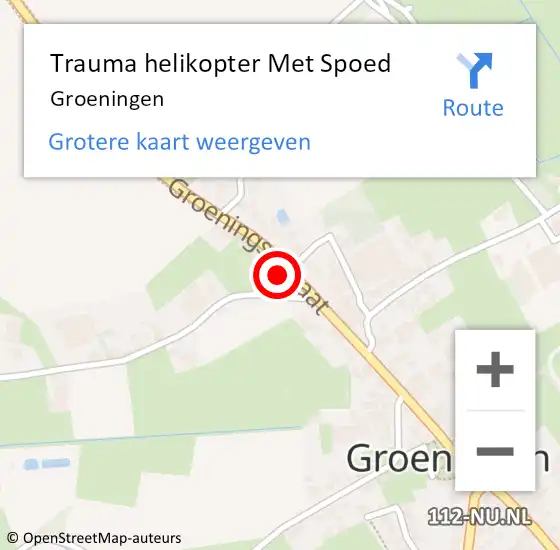 Locatie op kaart van de 112 melding: Trauma helikopter Met Spoed Naar Groeningen op 20 juli 2023 13:54