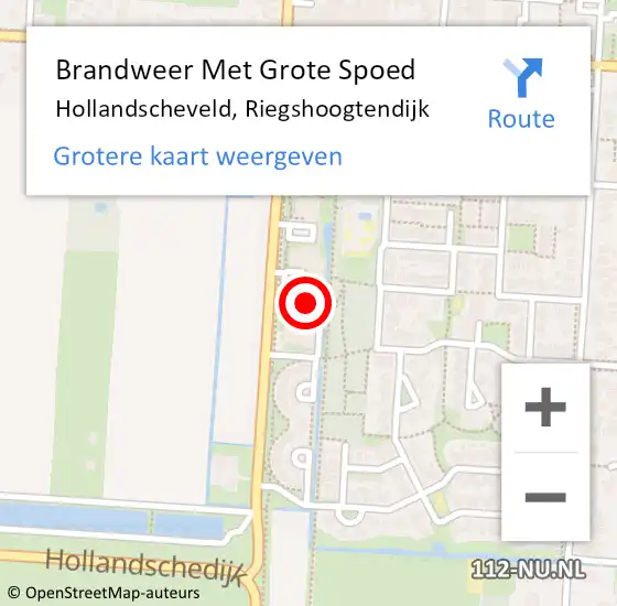 Locatie op kaart van de 112 melding: Brandweer Met Grote Spoed Naar Hollandscheveld, Riegshoogtendijk op 20 juli 2023 14:37
