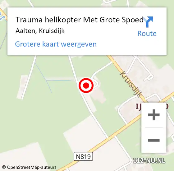 Locatie op kaart van de 112 melding: Trauma helikopter Met Grote Spoed Naar Aalten, Kruisdijk op 20 juli 2023 19:22