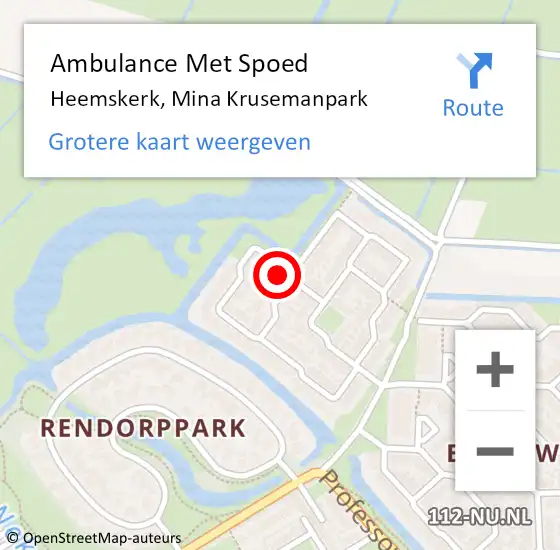 Locatie op kaart van de 112 melding: Ambulance Met Spoed Naar Heemskerk, Mina Krusemanpark op 21 juli 2023 01:25