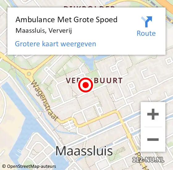 Locatie op kaart van de 112 melding: Ambulance Met Grote Spoed Naar Maassluis, Ververij op 21 juli 2023 05:45