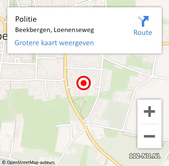 Locatie op kaart van de 112 melding: Politie Beekbergen, Loenenseweg op 21 juli 2023 08:16