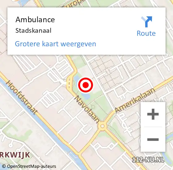 Locatie op kaart van de 112 melding: Ambulance Stadskanaal op 21 juli 2023 09:01