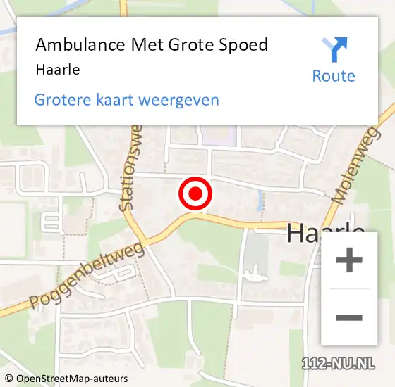 Locatie op kaart van de 112 melding: Ambulance Met Grote Spoed Naar Haarle op 21 juli 2023 09:21