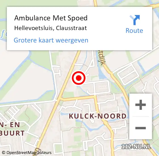 Locatie op kaart van de 112 melding: Ambulance Met Spoed Naar Hellevoetsluis, Clausstraat op 21 juli 2023 09:49