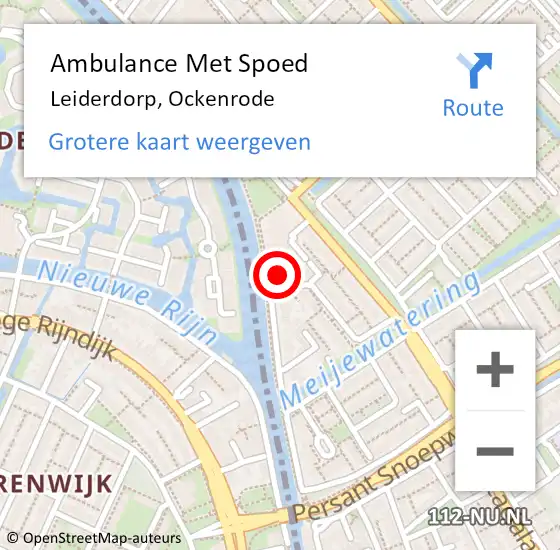 Locatie op kaart van de 112 melding: Ambulance Met Spoed Naar Leiderdorp, Ockenrode op 21 juli 2023 09:54
