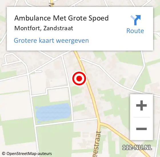 Locatie op kaart van de 112 melding: Ambulance Met Grote Spoed Naar Montfort, Zandstraat op 21 juli 2023 12:01