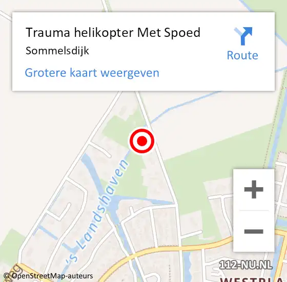 Locatie op kaart van de 112 melding: Trauma helikopter Met Spoed Naar Sommelsdijk op 21 juli 2023 14:59