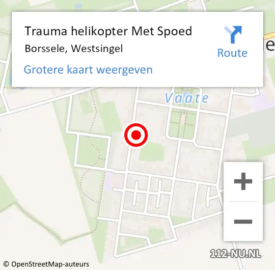 Locatie op kaart van de 112 melding: Trauma helikopter Met Spoed Naar Borssele, Westsingel op 21 juli 2023 23:45