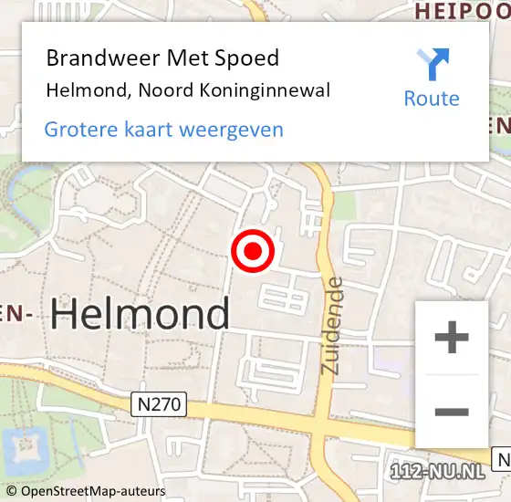 Locatie op kaart van de 112 melding: Brandweer Met Spoed Naar Helmond, Noord Koninginnewal op 22 juli 2023 02:16