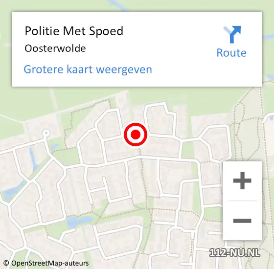 Locatie op kaart van de 112 melding: Politie Met Spoed Naar Oosterwolde op 22 juli 2023 11:00