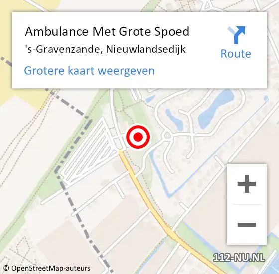 Locatie op kaart van de 112 melding: Ambulance Met Grote Spoed Naar 's-Gravenzande, Nieuwlandsedijk op 22 juli 2023 13:49