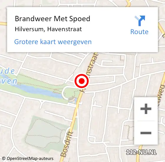 Locatie op kaart van de 112 melding: Brandweer Met Spoed Naar Hilversum, Havenstraat op 22 juli 2023 14:56