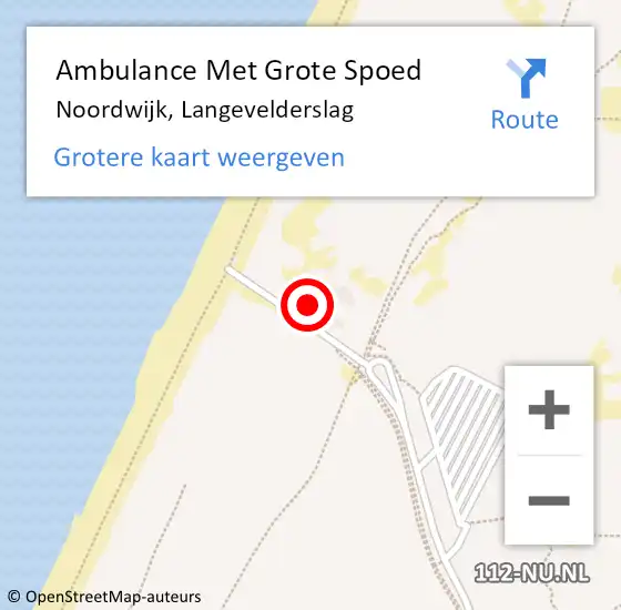 Locatie op kaart van de 112 melding: Ambulance Met Grote Spoed Naar Noordwijk, Langevelderslag op 22 juli 2023 15:18