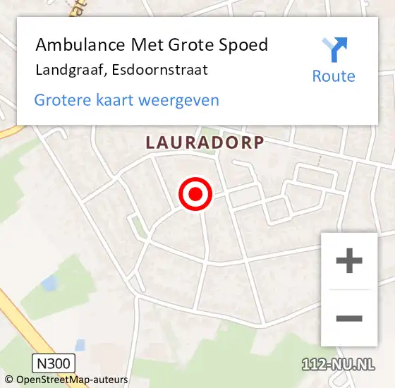 Locatie op kaart van de 112 melding: Ambulance Met Grote Spoed Naar Landgraaf, Esdoornstraat op 2 september 2014 15:18