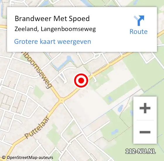 Locatie op kaart van de 112 melding: Brandweer Met Spoed Naar Zeeland, Langenboomseweg op 23 juli 2023 10:06