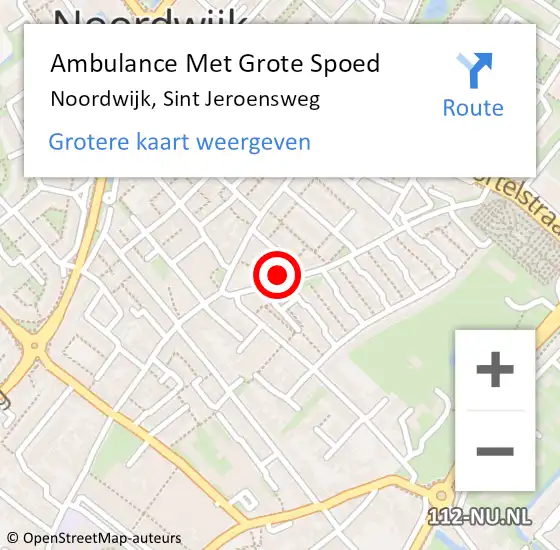 Locatie op kaart van de 112 melding: Ambulance Met Grote Spoed Naar Noordwijk, Sint Jeroensweg op 23 juli 2023 10:20