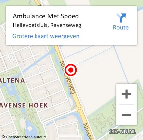 Locatie op kaart van de 112 melding: Ambulance Met Spoed Naar Hellevoetsluis, Ravenseweg op 23 juli 2023 12:06