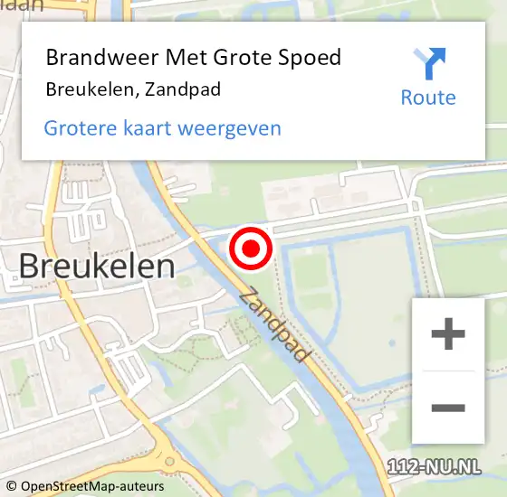 Locatie op kaart van de 112 melding: Brandweer Met Grote Spoed Naar Breukelen, Zandpad op 23 juli 2023 12:19