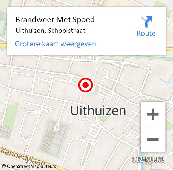 Locatie op kaart van de 112 melding: Brandweer Met Spoed Naar Uithuizen, Schoolstraat op 23 juli 2023 16:31